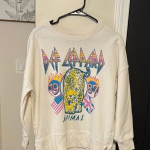 Def Leppard Graphic Sweatshirt - Cream